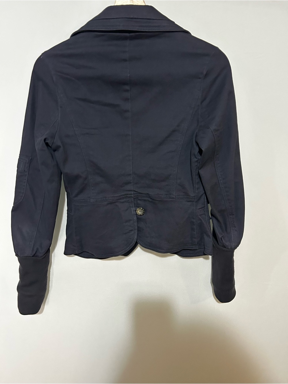 Sisley by Benetton Y2K Fitted Utility Blazer Jacket Deep Midnight Navy Blue XS - Picture 5 of 13